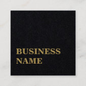 Minimalistisch Elegant Zwart Faux Gold Bold Consul Vierkante Visitekaartje (Voorkant)
