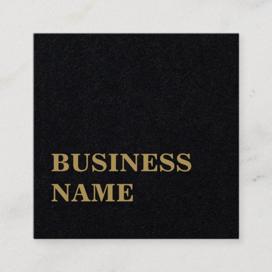Minimalistisch Elegant Zwart Faux Gold Bold Consul Vierkante Visitekaartje (Voorkant)