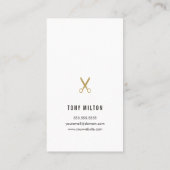 Minimalistisch Elegant Zwart Faux Goud Schaar Haar Visitekaartje (Achterkant)