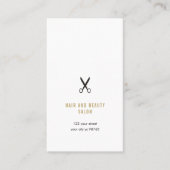 Minimalistisch Elegant Zwart Faux Goud Schaar Haar Visitekaartje (Voorkant)