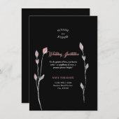 Minimalistisch Elegant Zwart Huwelijk Modern & Sop Kaart (Voorkant / Achterkant)