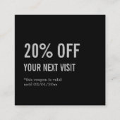 Minimalistisch elegant zwart kortingskaartje (Voorkant)