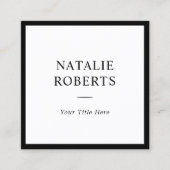Minimalistisch Elegant Zwart Lijst Professioneel Vierkante Visitekaartje (Voorkant)