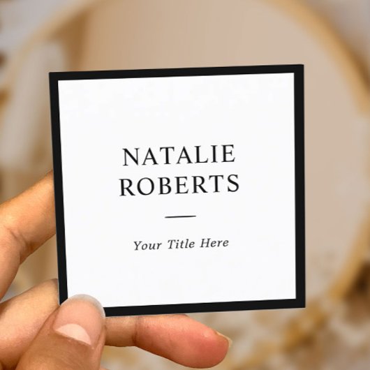 Minimalistisch Elegant Zwart Lijst Professioneel Vierkante Visitekaartje