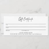 Minimalistisch Elegant Zwart Modern Cadeaubon (Voorkant)