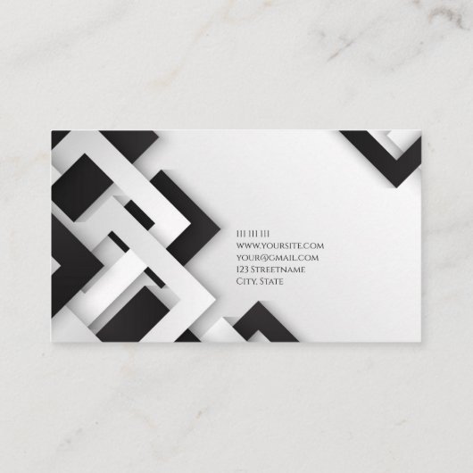 Minimalistisch elegant zwart Visitekaartje (Achterkant)