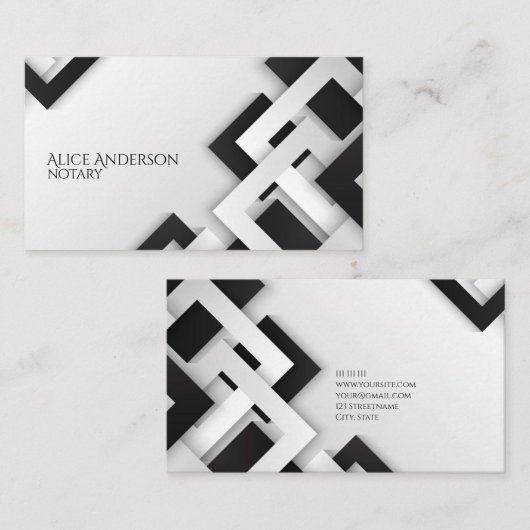 Minimalistisch elegant zwart Visitekaartje (Voorkant / Achterkant)