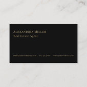 Minimalistisch elegant zwart visitekaartje (Voorkant)