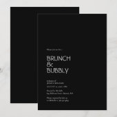 Minimalistisch Elegant Zwart Vrijgezellenfeest Kaart (Voorkant / Achterkant)