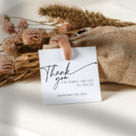 Minimalistisch Elegant Zwart-wit Bedankt Bedankjes Labels