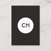 Minimalistisch Elegant Zwart Wit Cirkel Monogram Visitekaartje (Voorkant)