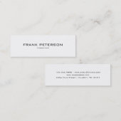 Minimalistisch elegant zwart-wit eenvoudig consult mini visitekaartje (Voorkant / Achterkant)
