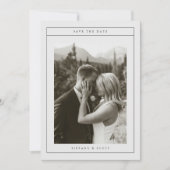 Minimalistisch Elegant Zwart-wit Fotobruiloft Save The Date (Voorkant)