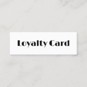 Minimalistisch Elegant Zwart Wit Vet Klantenkaartje (Voorkant)