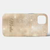Minimalistisch elegante champagne Sparkle Case-Mate iPhone Case (Achterkant (horizontaal))