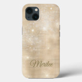 Minimalistisch elegante champagne Sparkle Case-Mate iPhone Case (Achterkant)