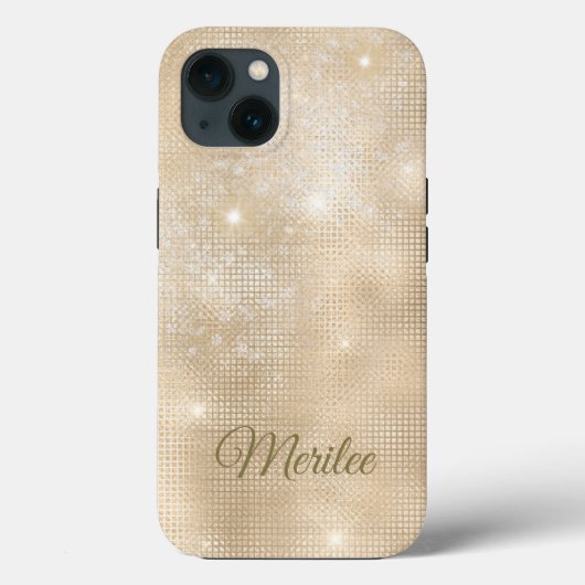 Minimalistisch elegante champagne Sparkle Case-Mate iPhone Case (Achterkant)