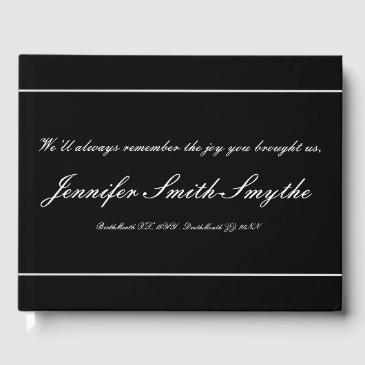 Minimalistisch, elegante Memories Guestbook Gastenboek (Voorkant)