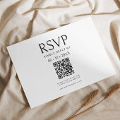 Minimalistisch elegante QR-scriptcode RSVP Kaartje