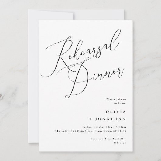 Minimalistisch elegante repetitie: zwart-wit kaart (Voorkant)