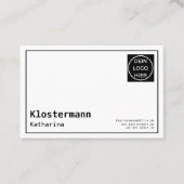 Minimalistisch Elegante Schwarz Weiß Visitenkarte Visitekaartje (Voorkant)