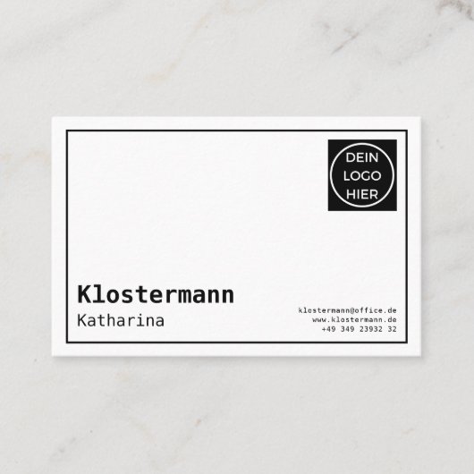 Minimalistisch Elegante Schwarz Weiß Visitenkarte Visitekaartje (Voorkant)