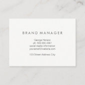 Minimalistisch / Elegantie / Grijs Visitekaartje (Achterkant)