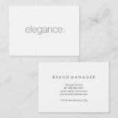 Minimalistisch / Elegantie / Grijs Visitekaartje (Voorkant / Achterkant)