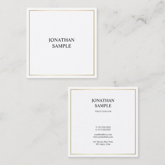 Minimalistisch elite Design Trendy Plain Modern Lu Vierkante Visitekaartje (Voorkant / Achterkant)