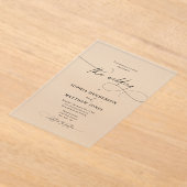 Minimalistisch ellegant Calligraphy Wedding Acryl Uitnodigingen (Laagn)