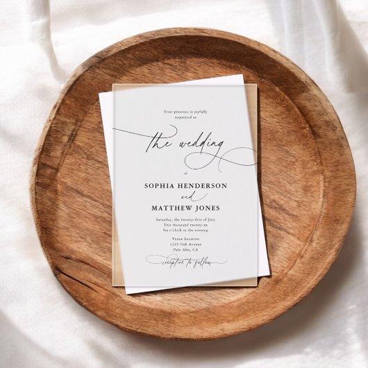 Minimalistisch ellegant Calligraphy Wedding Acryl Uitnodigingen