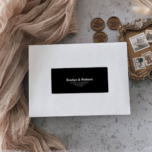 Minimalistisch ellegant formeel Black Wedding Retu Etiket