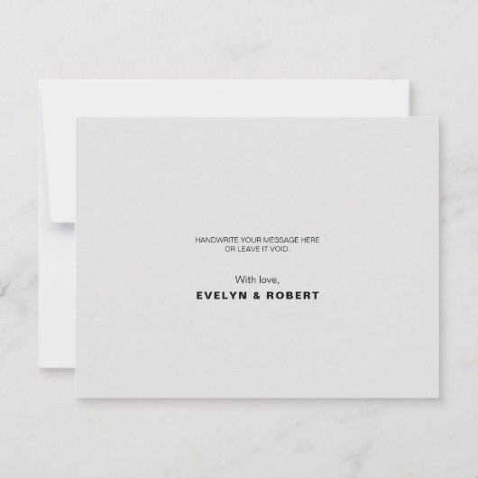 Minimalistisch ellegant formeel bruin huwelijk bedankkaart (Achterkant)