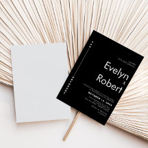 Minimalistisch ellegant formeel zwart huwelijk