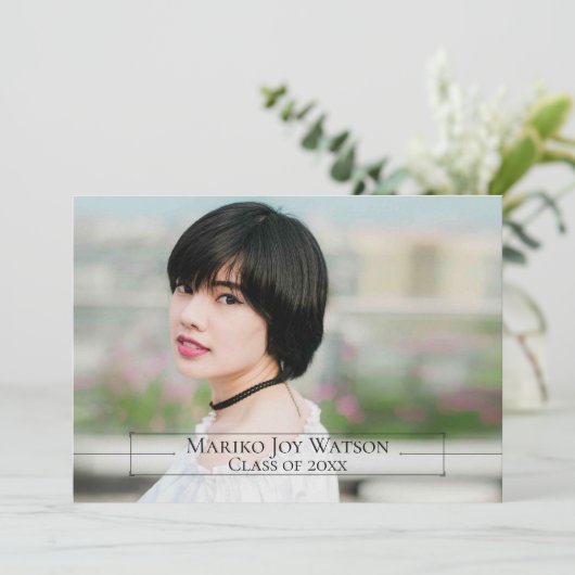 Minimalistisch ellegant Lijst met pijlen Afstudere Kaart (Staand voorkant)