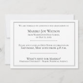 Minimalistisch ellegant Lijst met pijlen Afstudere Kaart (Achterkant)