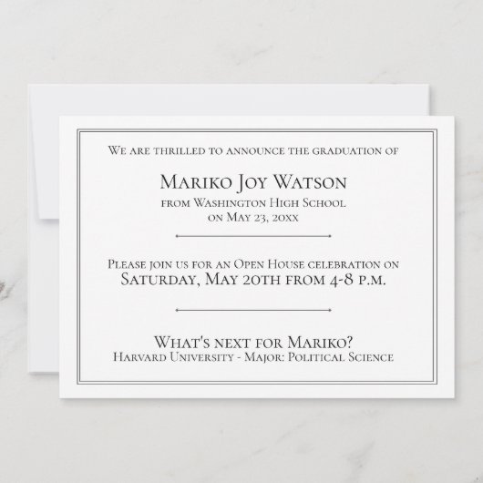 Minimalistisch ellegant Lijst met pijlen Afstudere Kaart (Achterkant)