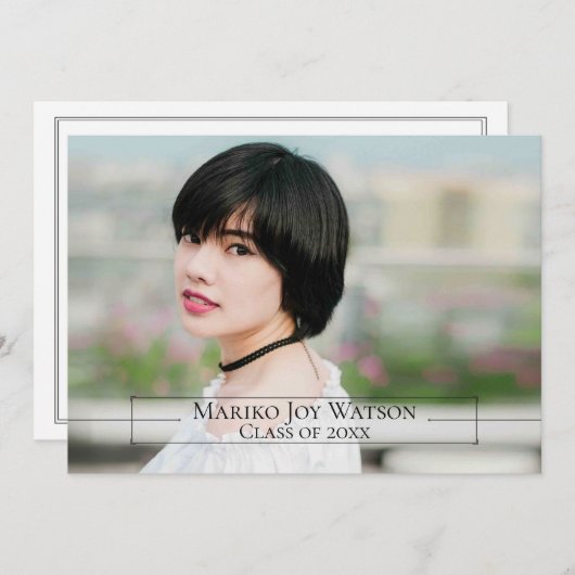 Minimalistisch ellegant Lijst met pijlen Afstudere Kaart (Voorkant / Achterkant)