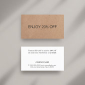 Minimalistisch ellegant Printed Kraft Coupon