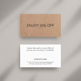 Minimalistisch ellegant Printed Kraft Coupon