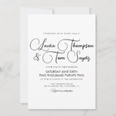 Minimalistisch ellegant Script Black White Chic We Kaart (Voorkant)