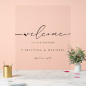 Minimalistisch ellegant Script Welkome bruiloft Acryl Bord (Huwelijk)