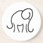 Minimalistisch ellephant Emblem Stone Drink Onderz Zandsteen Onderzetter (Voorkant)