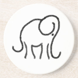 Minimalistisch ellephant Emblem Stone Drink Onderz Zandsteen Onderzetter