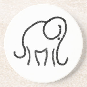 Minimalistisch ellephant Emblem Stone Drink Onderz Zandsteen Onderzetter