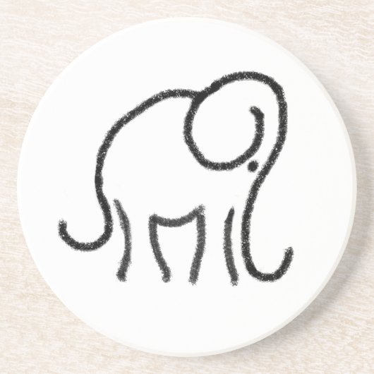 Minimalistisch ellephant Emblem Stone Drink Onderz Zandsteen Onderzetter (Voorkant)