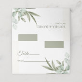 Minimalistisch elyptusbladeren plaatskaartje (Buitenkant ongevouwen)