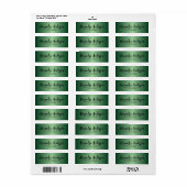 Minimalistisch Emerald Green Metallic Return-adres Etiket (Full Sheet)
