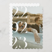 Minimalistisch en chic zwart-wit Save the date Kaart (Voorkant / Achterkant)