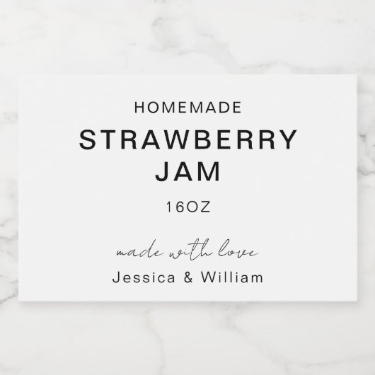 Minimalistisch en chique handschrift script voedselcontainer etiket (Enkel label)